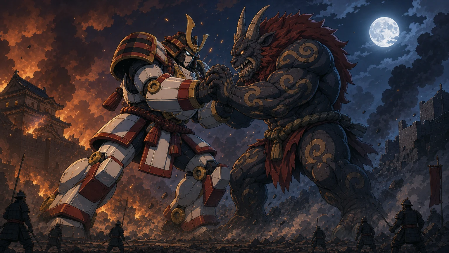 超巨大化1:1激突 — 巨大メカと巨大化怪獣の対決挿絵