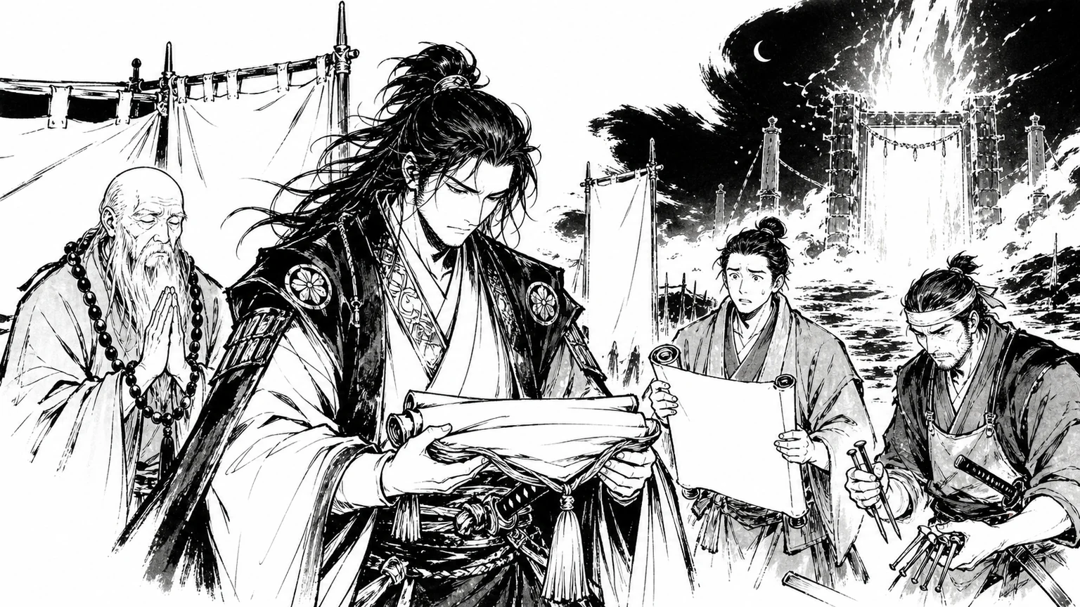 The night of the sealing, a folding banner illustration