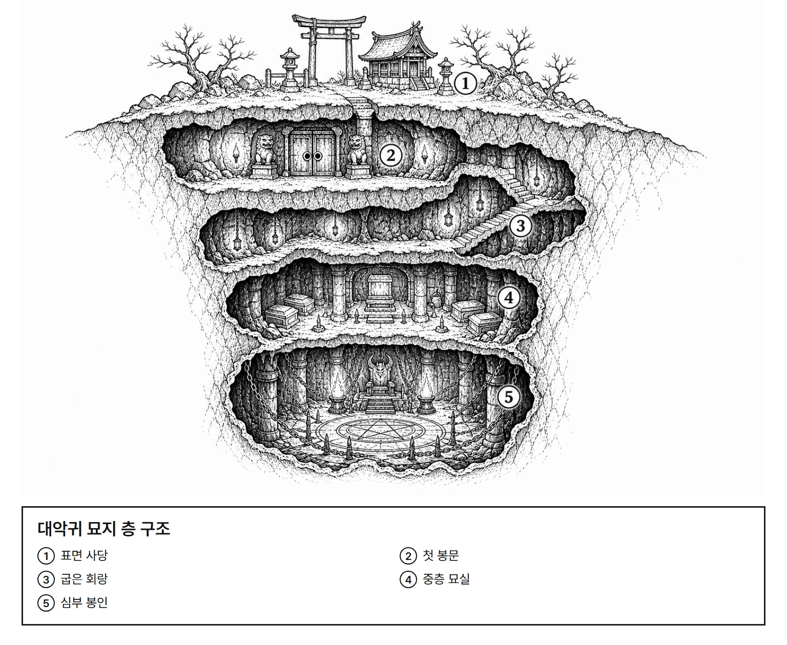 대악귀 묘지 층 구조