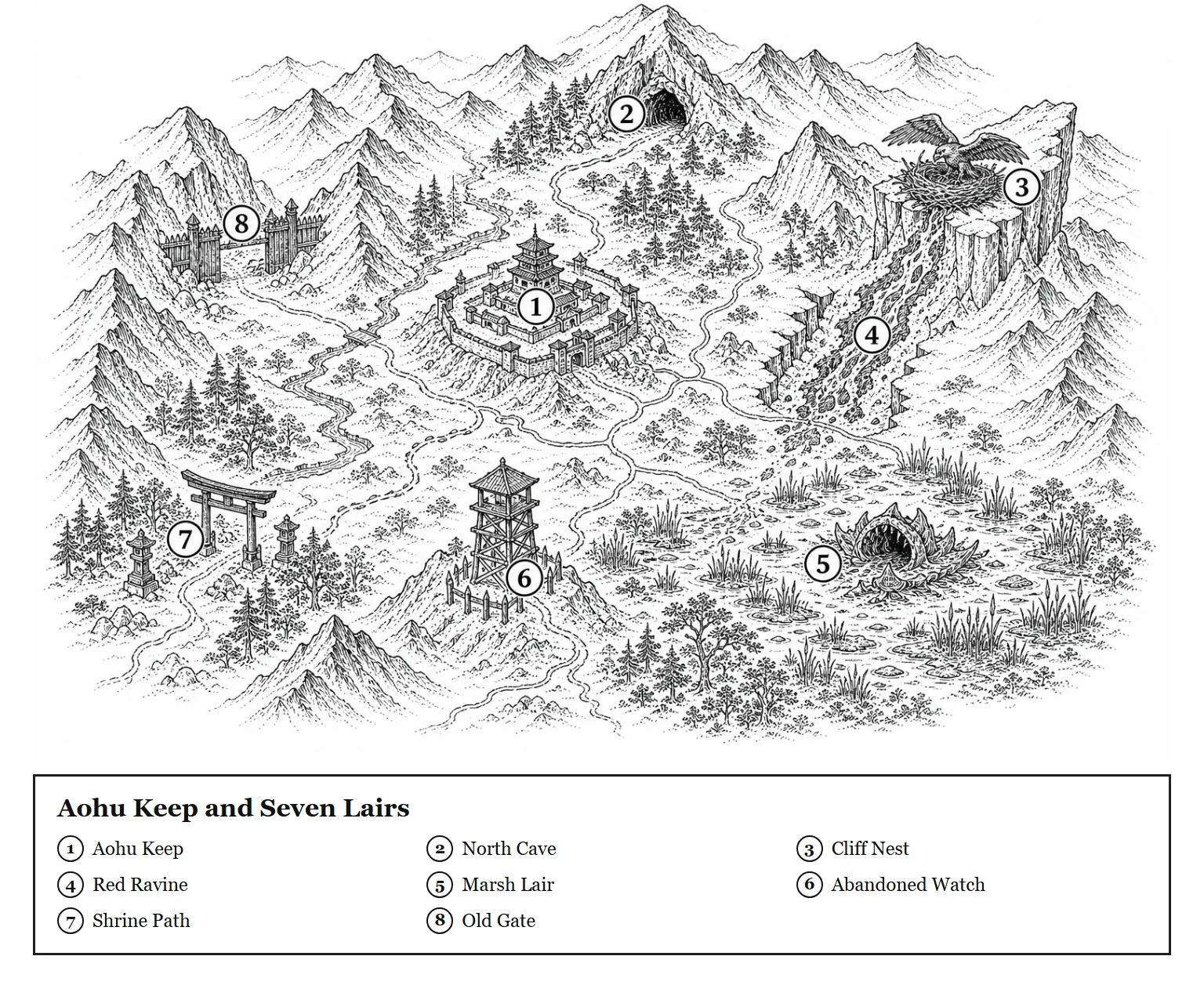 Aohu Keep and Seven Lairs