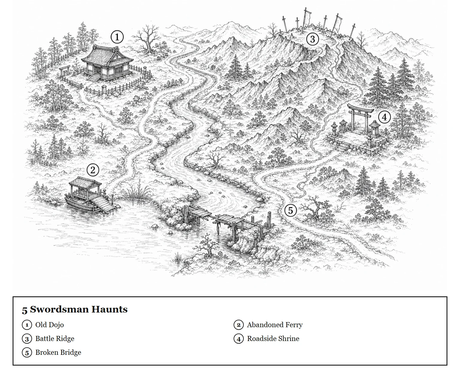 5 Swordsman Haunts