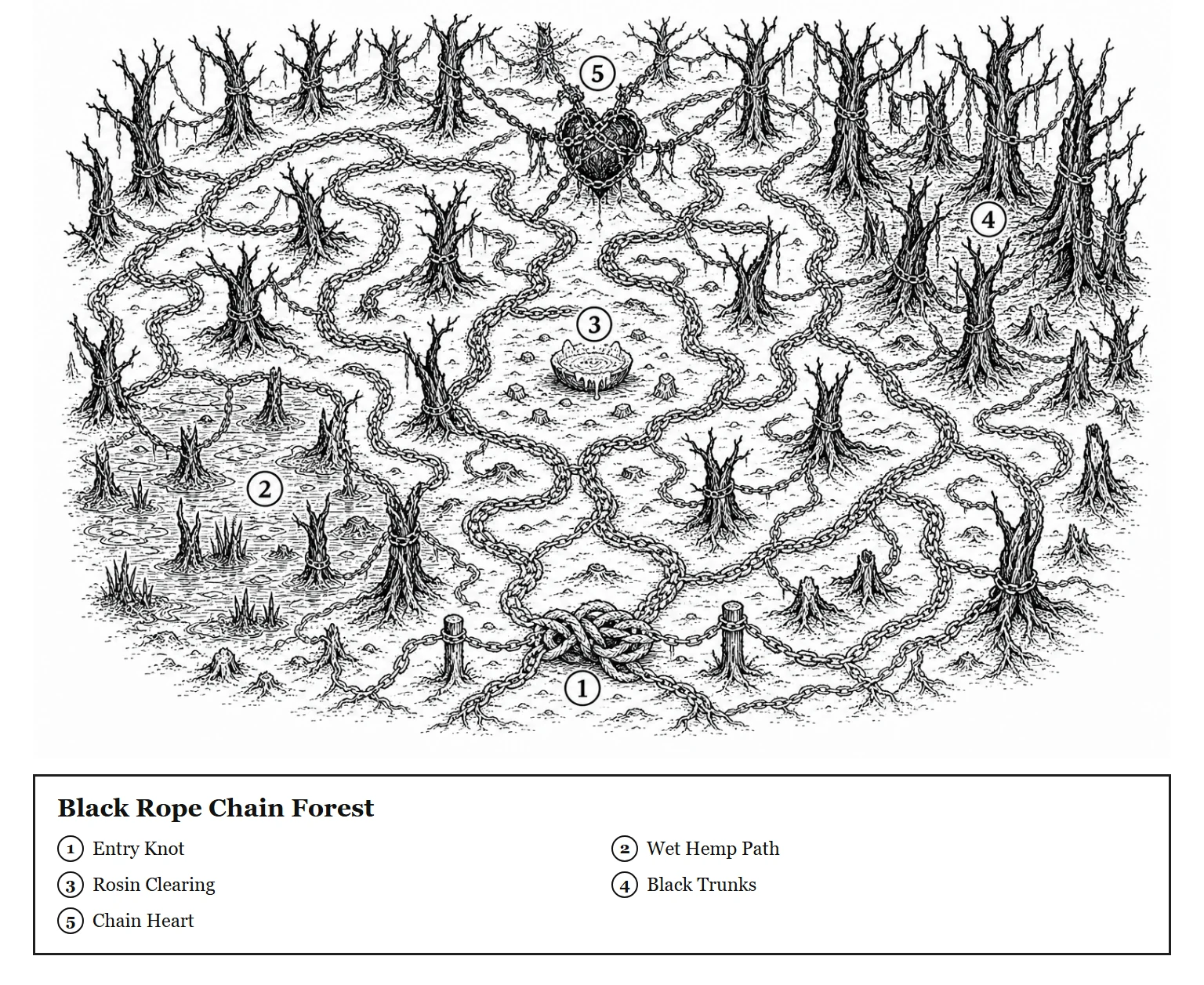 Black Rope Chain Forest