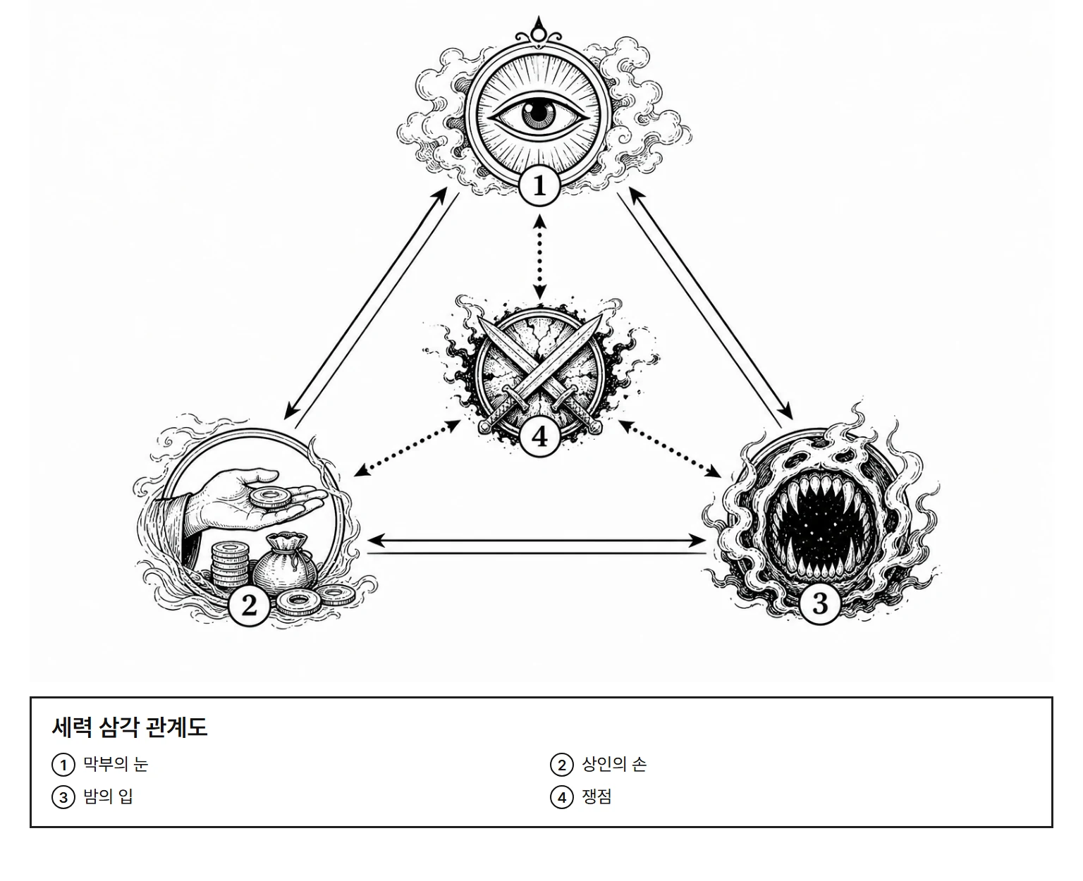 세력 삼각 관계도
