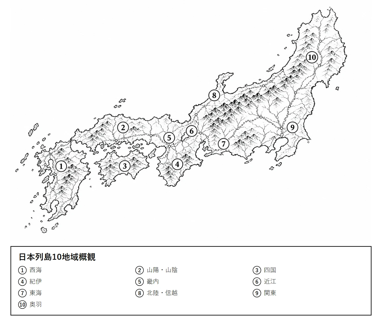 日本列島10地域概観