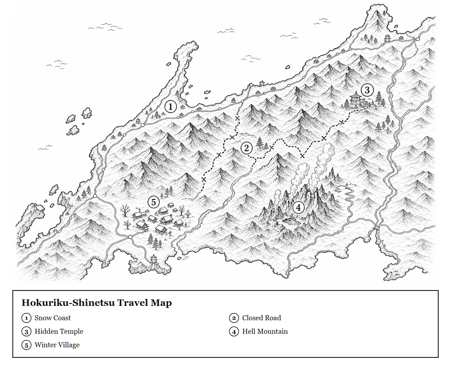 Hokuriku-Shinetsu Travel Map